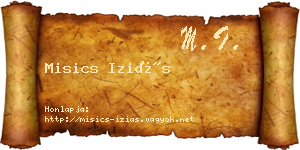 Misics Iziás névjegykártya